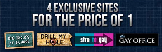 Access to 4 hot gay sites for just one dollar